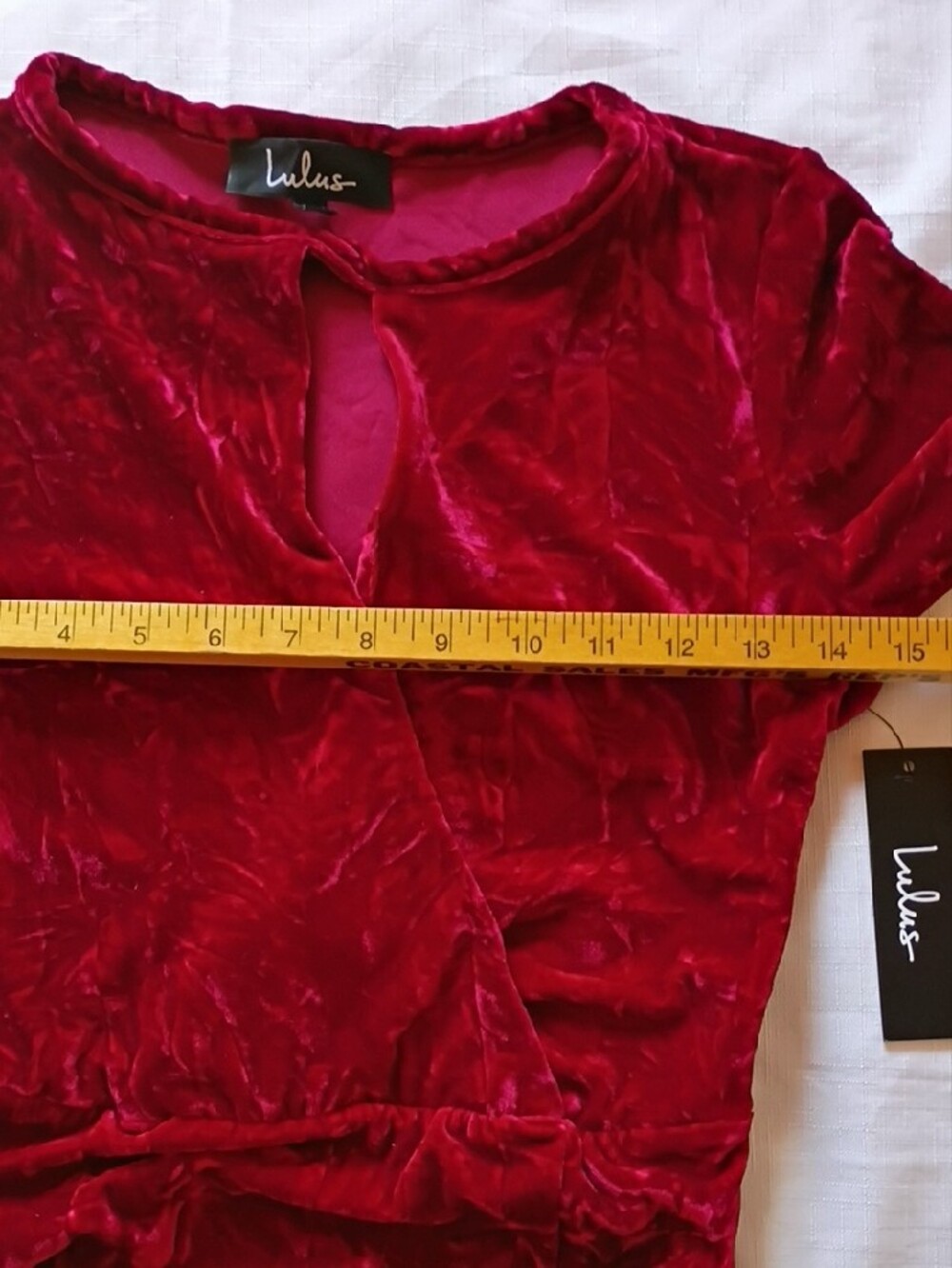 Lulu's Women's Wine Red Velvet Long Sleeve Gown Maxi Dress Size S - Picture 7 of 11